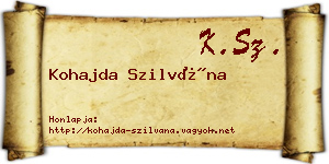 Kohajda Szilvána névjegykártya
